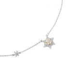 14K Gold Plated Rotating Snowflake ice flower necklace