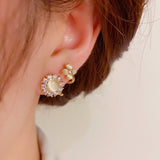 14K Gold-plated Flower Stud Earrings