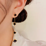 14K Gold-plated Simple Rhombus Earrings