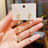 14K Gold-plated Simple Rhombus Earrings