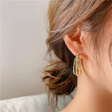 14K Gold-plated Gold Plated Three-Layer C Shaped Earrings