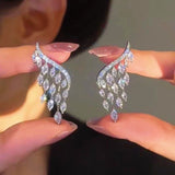 14K Gold Plated Zircon Angel Wings Earrings