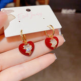 14K Gold Plated Broken Heart Earrings