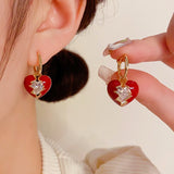 14K Gold Plated Broken Heart Earrings