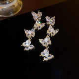 14K Gold-plated Zircon Butterfly Earrings