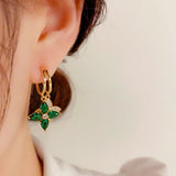 14K Gold Plated Zircon Star Earrings