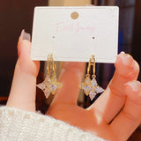 14K Gold Plated Zircon Star Earrings