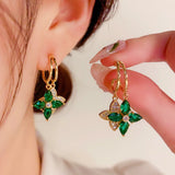 14K Gold Plated Zircon Star Earrings