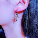 14K Gold Plated Zircon Shiny Star Earrings