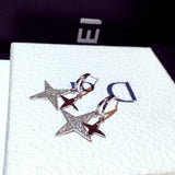 14K Gold Plated Zircon Shiny Star Earrings