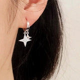 14K Gold Plated Zircon Shiny Star Earrings