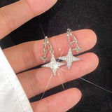 14K Gold Plated Zircon Shiny Star Earrings