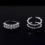 14K Gold Plated Zircon Adjustable Rings(2 Pcs)