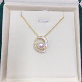 14K Real Gold Plated Crescent Shell Pearl Necklaces