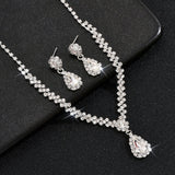 14K Real Gold Plated Irregular Diamond Necklace And Earrings Set