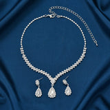 14K Real Gold Plated Irregular Diamond Necklace And Earrings Set