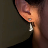 14k Gold-Plated Crystal Triangle Earrings