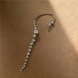 14k Gold-Plated Diamond Curved Ear Cuffs(1 Pair)