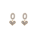 14k Gold-Plated Diamond Heart Earrings