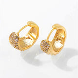 14k Gold-Plated Diamond Hollow Hoop Earrings