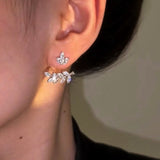 14k Gold-Plated Diamond Leaf Earrings