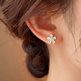 14k Gold-Plated Elegant Flower Pearl Earrings