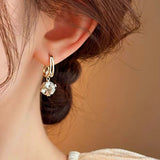 14k Gold-Plated Elegant Zircon Diamond Ball Earrings