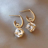 14k Gold-Plated Elegant Zircon Diamond Ball Earrings