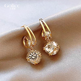 14k Gold-Plated Elegant Zircon Diamond Ball Earrings