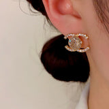 14k Gold-Plated Elegant Zircon Stud Earrings