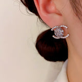 14k Gold-Plated Elegant Zircon Stud Earrings