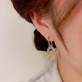 14k Gold-Plated Elegant Zircon Water Drops Earrings