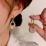 14k Gold-Plated Elegant Zircon Water Drops Earrings