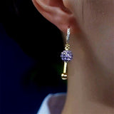 14k Gold-Plated Exquisite Diamond Ball Earrings