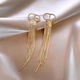 14k Gold-Plated Long Tassel Earrings