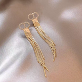 14k Gold-Plated Long Tassel Earrings