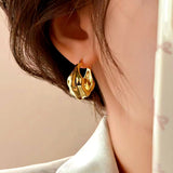 14k Gold-Plated Luxury C-Shaped Earrings