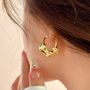 14k Gold-Plated Luxury C-Shaped Earrings