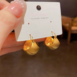 14k Gold-Plated Metal Brushed Earrings