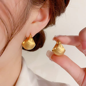 14k Gold-Plated Metal Brushed Earrings