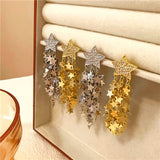 14k Gold-Plated Star Tassel Earrings