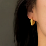 14k Gold-Plated Yellow Heart-Design Glaze Oil Drop Earrings