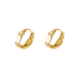 14k Gold-Plated Zircon Rhinestone Hoop Earrings