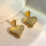 18K Gold-Plated Double Heart Earrings