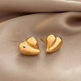 18K Gold-Plated Heart-Design Stud Earrings