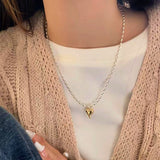 18K Gold-Plated Matching Love Rice Bead Necklaces