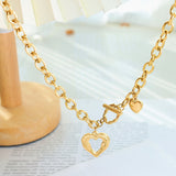 18K Gold-Plated OT Buckle Heart-Design Necklaces