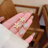 18K Gold-Plated Opal Flower Earrings