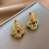 18K Gold-Plated Painted Geometric Earrings