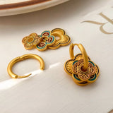 18K Gold-Plated Painted Geometric Earrings